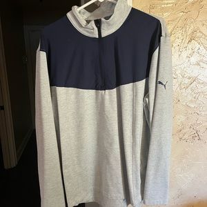 Puma 1/4 zip pull over navy and grey